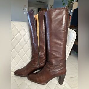 Brown Heeled Boots with Classic Design